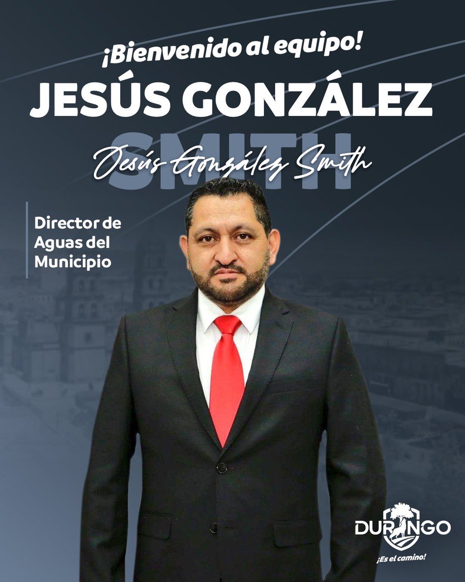 Municipio de Durango (@durangocap) on Twitter photo ¡Experiencia y compromiso con Durango! 💧✨
Designa el Consejo de <a href="/AMD_Durango/">Aguas del Municipio de Durango</a> a <a href="/IngJesusSmith/">Ing. Jesus Gonzalez Smith</a> como director para esta segunda temporada.
Vamos por una gestión responsable del agua para dar un mejor servicio a la gran familia duranguense.
#DurangoEsElCamino 🐺 ¡Experiencia y compromiso con Durango! 💧✨
Designa el Consejo de <a href="/AMD_Durango/">Aguas del Municipio de Durango</a> a <a href="/IngJesusSmith/">Ing. Jesus Gonzalez Smith</a> como director para esta segunda temporada.
Vamos por una gestión responsable del agua para dar un mejor servicio a la gran familia duranguense.
#DurangoEsElCamino 🐺