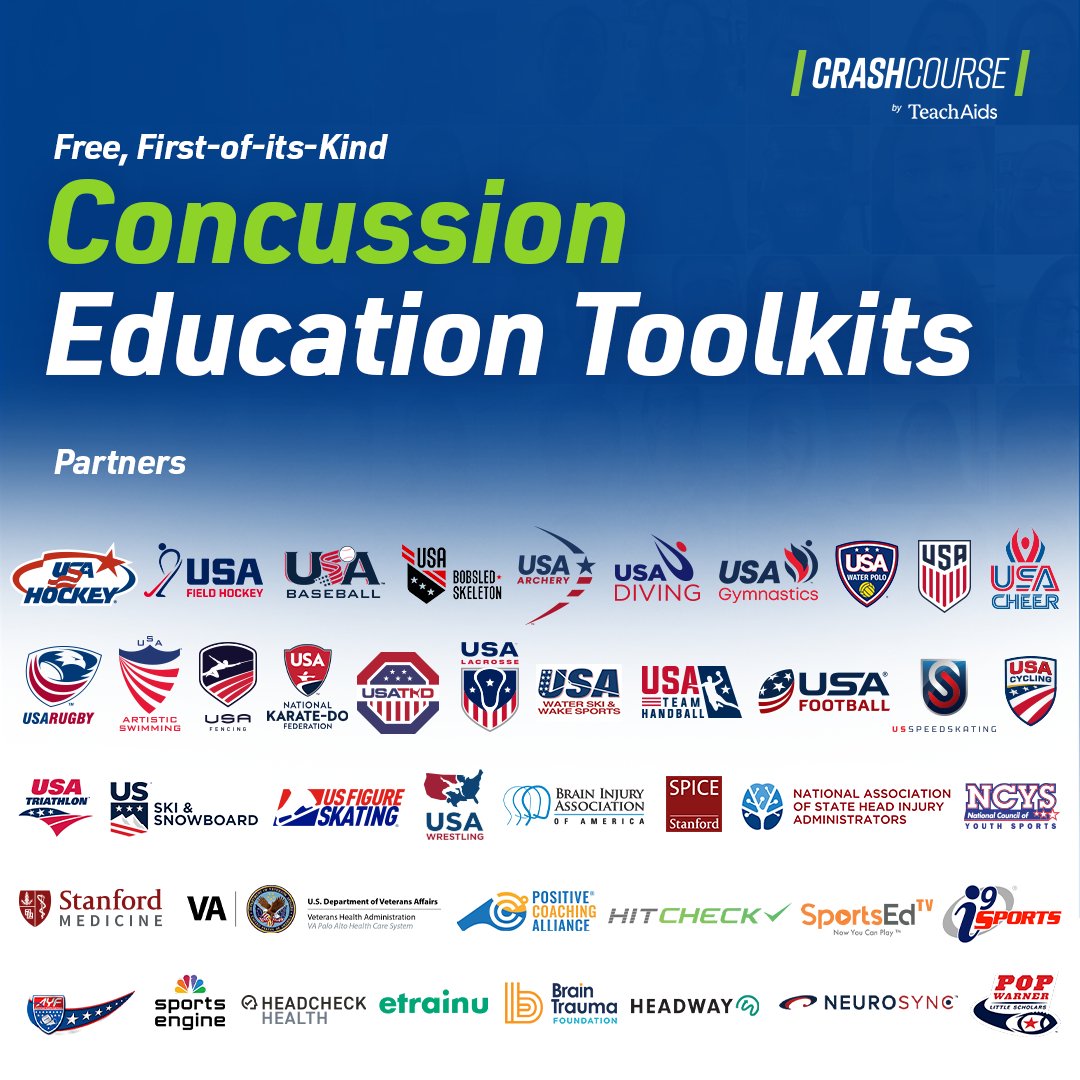 USAFieldHockey's tweet image. This #ConcussionAwarenessDay, we’re honored to be one of 25 @TeamUSA National Governing Bodies joining @TeachAids to share free, research-based resources from the #CrashCourse concussion education suite—available in video, interactive, and VR formats.

🛠️ teachaids.org/toolkits