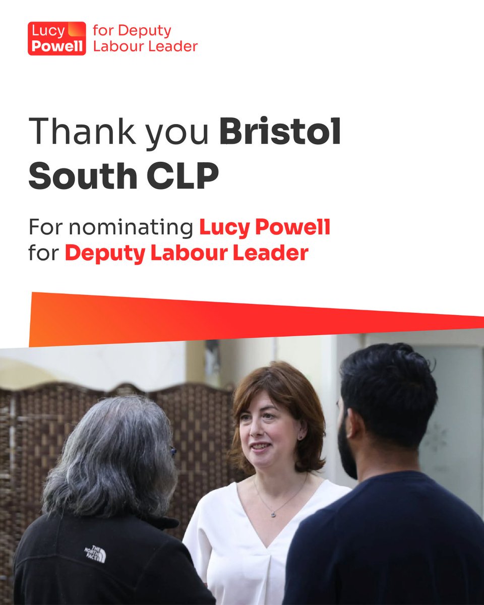 Lucy Powell MP (@lucympowell) on Twitter photo I'm standing to be a full time Deputy Leader of the Labour Party - a bridge between our movement and our members. 
Thank you to members for nominating me at their CLP meetings. If you want to join my campaign sign up at lucyfordeputy.co.uk
Nominations here I'm standing to be a full time Deputy Leader of the Labour Party - a bridge between our movement and our members. 
Thank you to members for nominating me at their CLP meetings. If you want to join my campaign sign up at lucyfordeputy.co.uk
Nominations here