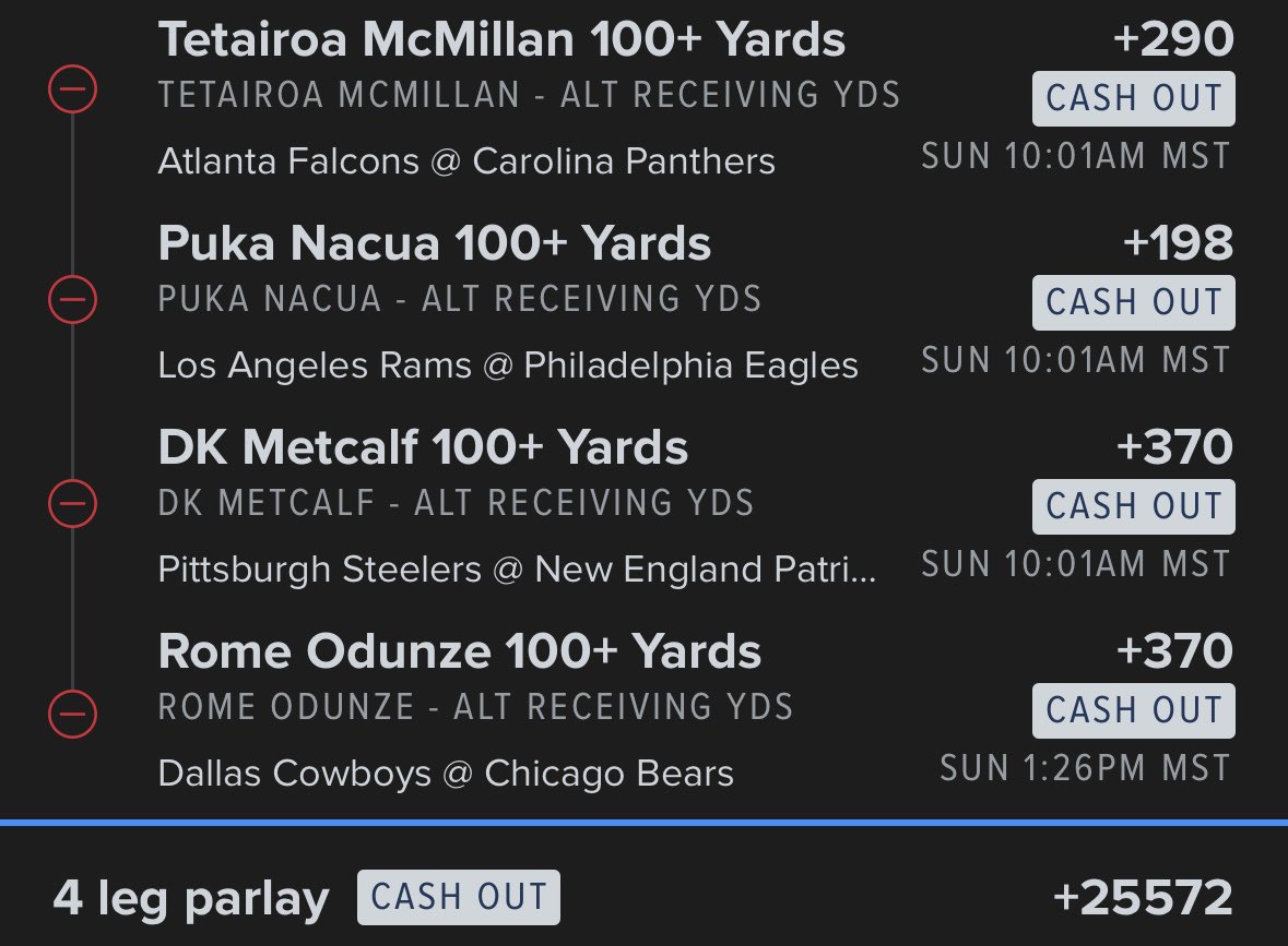 _KylesPicks_'s tweet photo. 100 x 4 for Sunday 🏈 https://t.co/v4ntI6pzyc