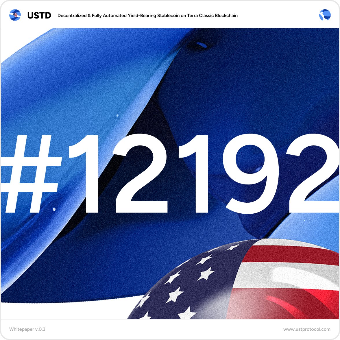 The Signal Proposal  for - $USTD - Decentralized &amp; Fully Automated Yield-Bearing Stablecoin on Terra Classic Blockchain is now live!!

This proposal is our best shot at reigniting the Terra Classic ecosystem as the DEFI stablecoin powerhouse it once was and dealing with all of