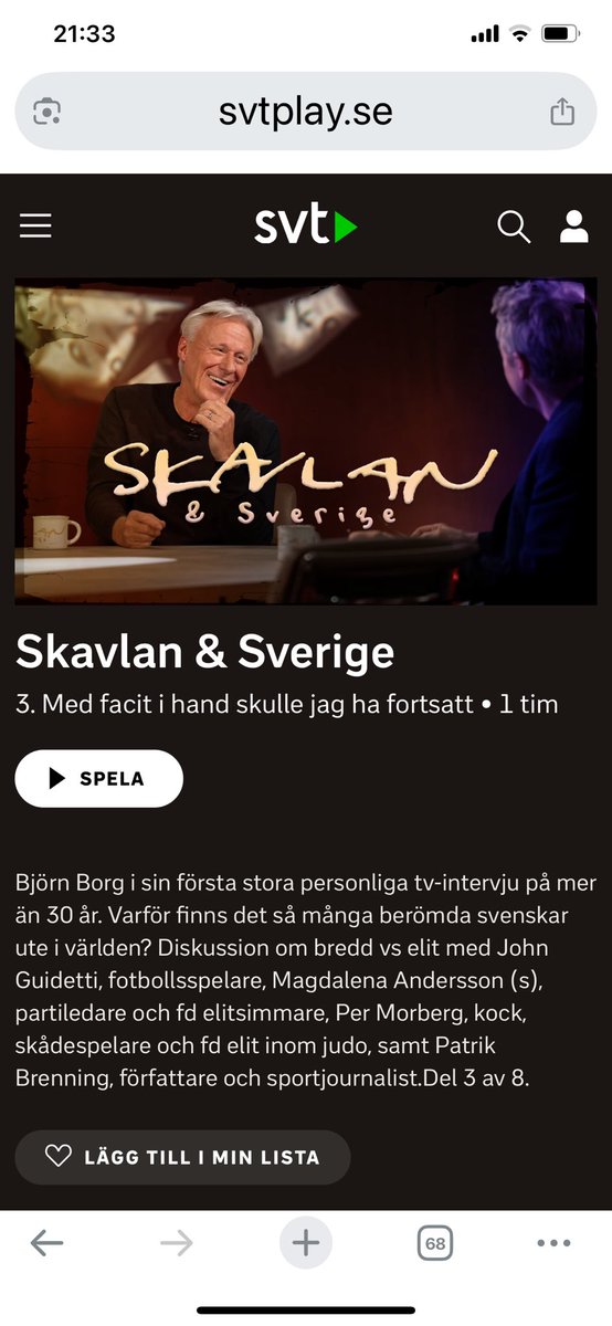 Bra program ikväll. Lite för Sverige obekväma frågor -ska vi satsa på Elit eller bredd inom idrott och skola? Hur ska det gå till? 
Många frågor men inte bara PK resonemang