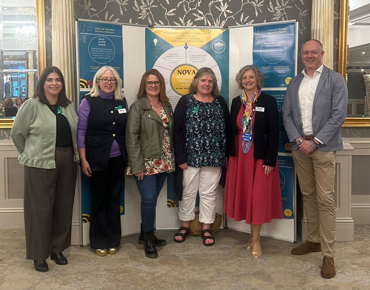 ShineOnlineIE's tweet image. Today our CEO @NicolaMByrne and Shine Regional Mental Health Team Leader Derek Pepper attended an event called Cultivating Dialogue in Mental Health Services in Navan.

They are pictured (l-r) with Michelle Darcy, Dr Emer Rutledge, Nicola Byrne, Bernie McHugh, Mairead O’Neill,…