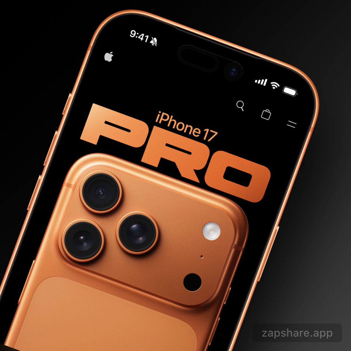 zapshareapp's tweet image. All the new iPhone 17 device frames and colors are now available in ZapShare!📱
Screenshots framed in Cosmic Orange look insane!🔥
Download below. ⬇️