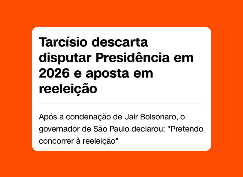 aevertonsz's tweet image. Parece que a eleição de 2026 vai ser terra “sem ninguém”. Com Bolsonaro preso e Tarcísio pensando a longo prazo. Quem batera de frente com Lula? #Tarcísio #2026