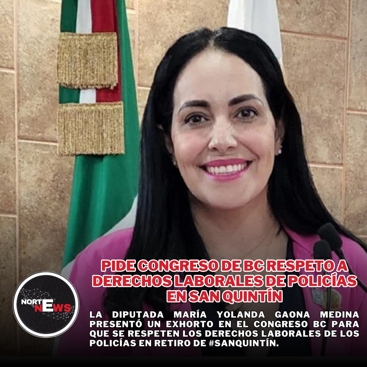 norte_news50937's tweet image. PIDE #CONGRESOBC RESPETO A DERECHOS DE POLICÍAS EN #SANQUINTÍN

Diputada Yolanda Gaona exhortó a la alcaldesa Mirian Cano a resolver retrasos en trámites de pensión de policías jubilados. Exagentes llevan más de 3 años en un “calvario burocrático” sin acceso a sus derechos.