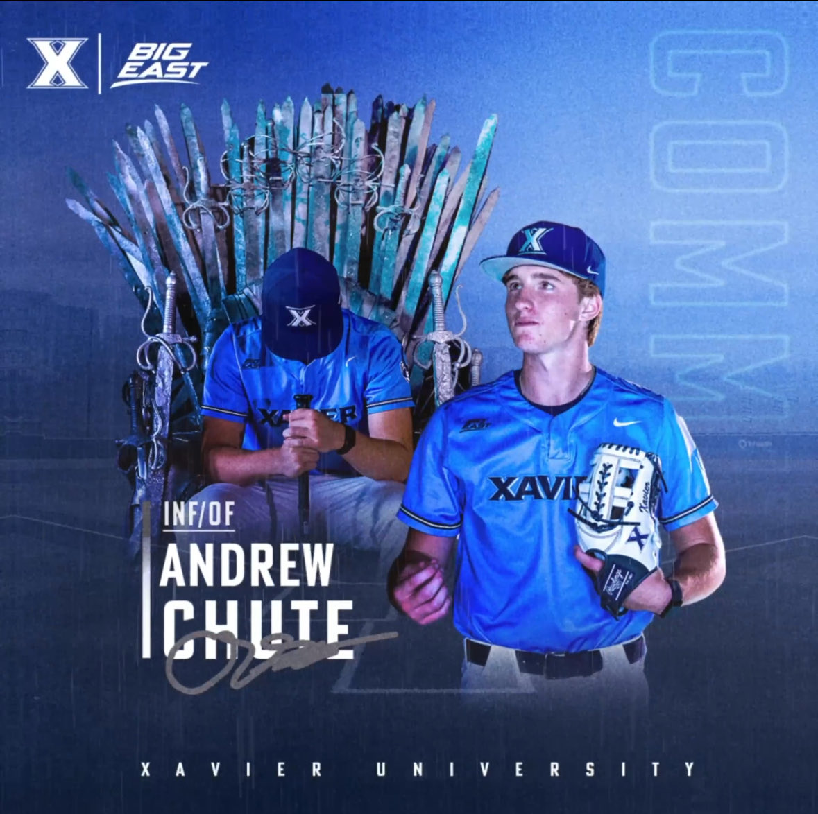 I am blessed to announce my commitment to play Division 1 baseball at Xavier University. I want to thank God, my family, friends, and the coaches that have been with me from the beginning. I also want to thank Coach O’Conner and the Xavier coaching staff for giving me this