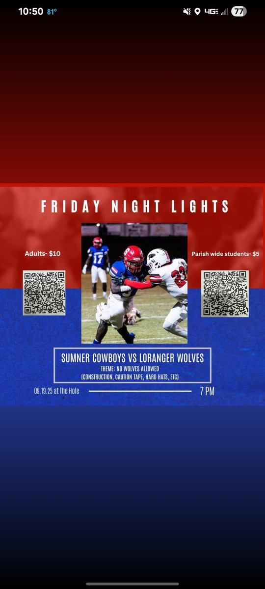 Game info for tomorrow night!  <a href="/TMobile/">T-Mobile</a>, that stadium remodel could transform our small community and school pride!! Let's work together and really make those #FN5GL shine!
We dont have a town like other schools and rely on our Amazing, true rural Community  #Sweepstakes