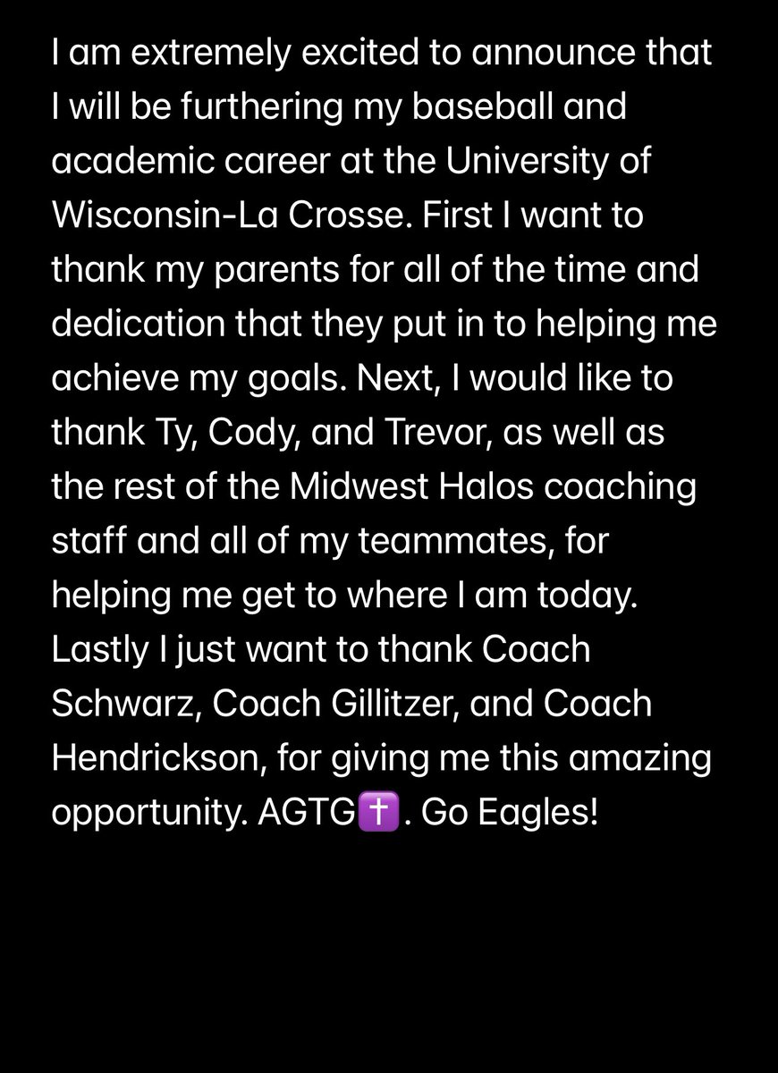Josh Bonin (@josh_bonin2) on Twitter photo COMMITTED! <a href="/Typeccioli/">Ty Peccioli, CSCS</a> <a href="/MidwestHalos/">Midwest Halos</a> <a href="/IKELionbaseball/">New Berlin Eisenhower Baseball</a> <a href="/UWLAXBaseball/">UW-LACROSSE BASEBALL</a> <a href="/PrepBaseballWI/">Prep Baseball Wisconsin</a> COMMITTED! <a href="/Typeccioli/">Ty Peccioli, CSCS</a> <a href="/MidwestHalos/">Midwest Halos</a> <a href="/IKELionbaseball/">New Berlin Eisenhower Baseball</a> <a href="/UWLAXBaseball/">UW-LACROSSE BASEBALL</a> <a href="/PrepBaseballWI/">Prep Baseball Wisconsin</a>