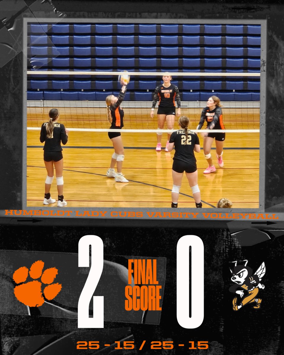 Lady Cubs end the night beating Fredonia in straight sets, start 2-0 on league play.  They host the B&amp;W tournament is Saturday!