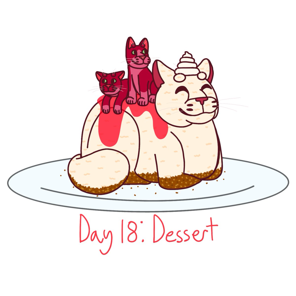 Speedy_green_'s tweet photo. #cattember Day 18: Dessert
Cheesecake cat and her cherry kittens 🍰🍒
#cattember2025 https://t.co/3wL7wyIWKo