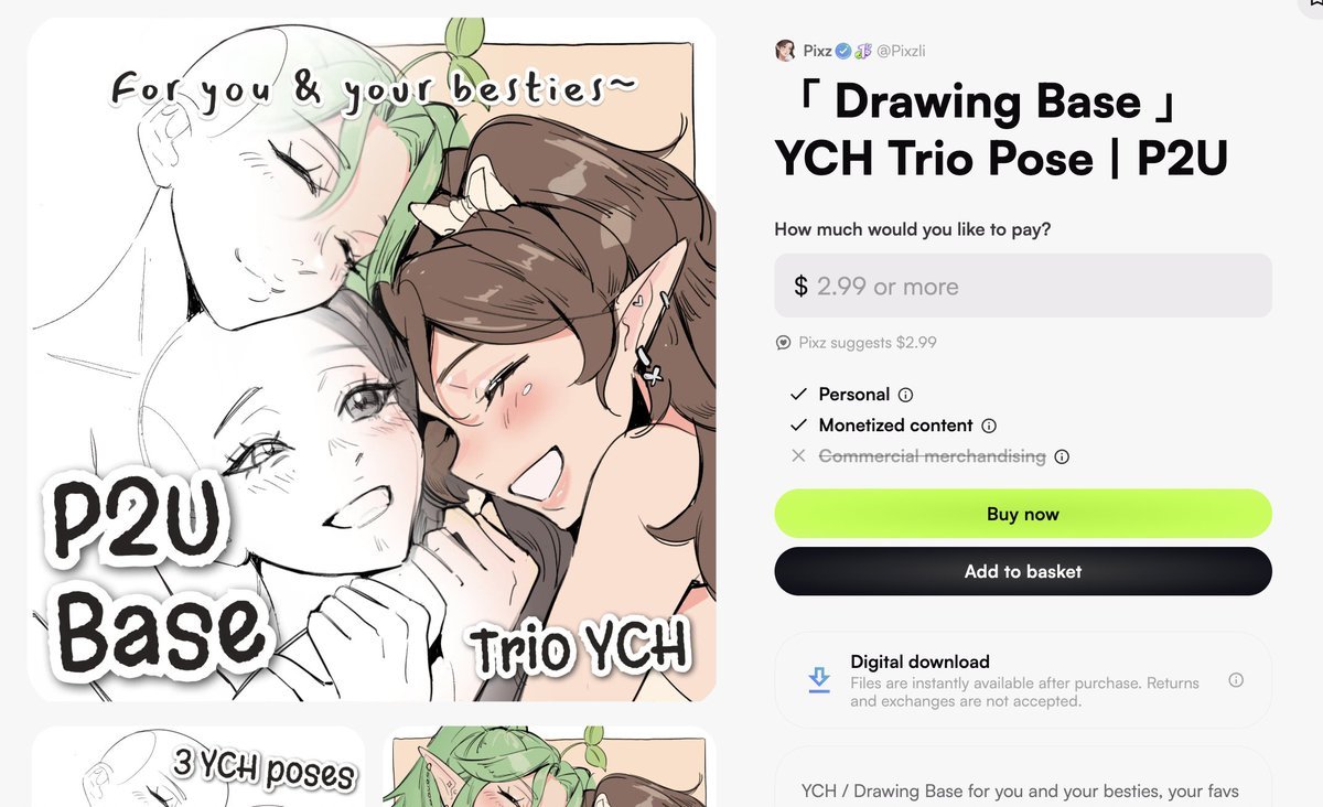 My first time sharing a drawing base, I wonder if people would be interested in more? 👀🛒⤵︎