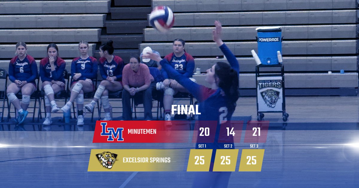 🏐 Tough match for our Minutemen Volleyball team against Excelsior Springs! We fought hard but came up short with scores of 20-25, 14-25, 21-25. Keep your heads up, team! #LexingtonPride #KeepFighting