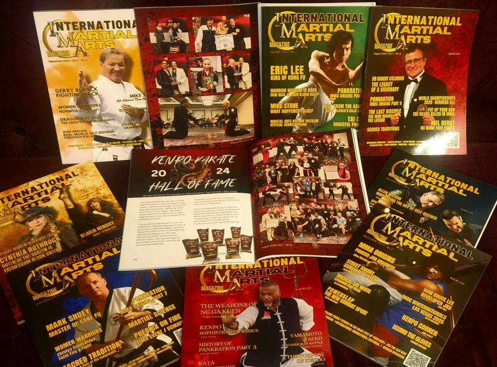 KKHOF1's tweet image. PROUD TO CONTRIBUTE 🙏
International Martial Arts Magazine issues with Kenpo Karate Hall of Fame Awards Ceremony Las Vegas and 'KENPO CORNER articles written by contributing writer Paul Casey 10th Degree American Kenpo. 
#paulcaseyentertainment #kkhof #imamag #edparker