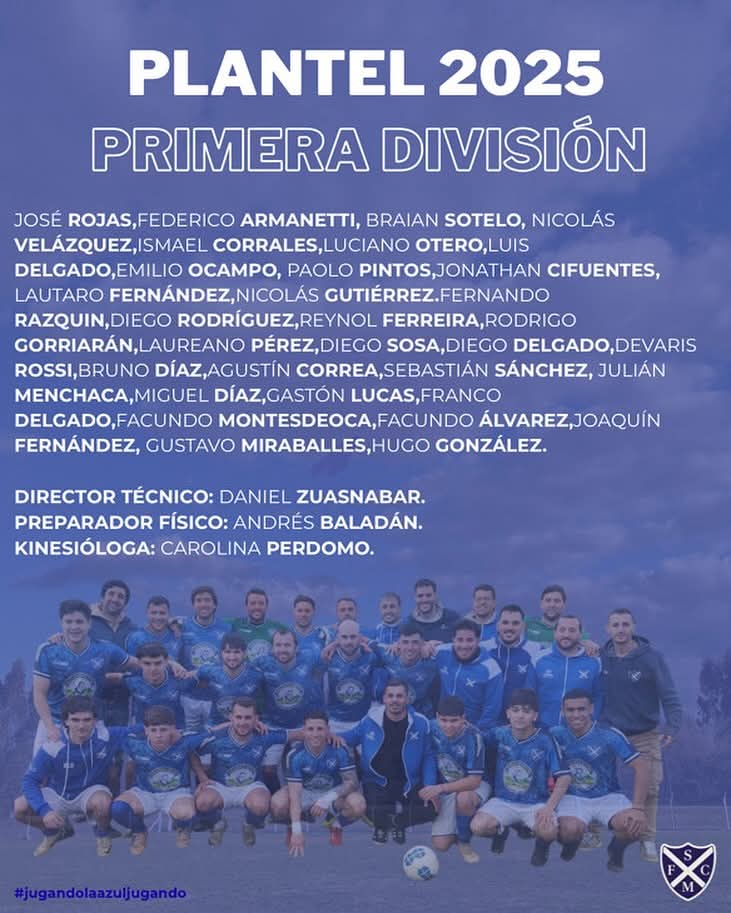 𝑬𝒍𝒍𝒐𝒔 𝒔𝒐𝒏 🫵🏼

Compartimos con ustedes la lista de jugadores que van a estar defendiendo a la azul en este Minuano 2025.

#jugandolaazuljugando #sportivoesminas 🏴󠁧󠁢󠁳󠁣󠁴󠁿