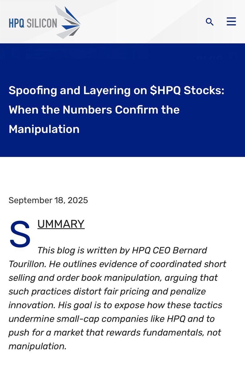 CEO Bernard Tourillon On The Blatant Market Manipulation Destroying Innovation,Public Companies and Financial Markets 

"....Interactive Brokers (Broker 57) sold over 392,000 shares while buying just over 5,000; 

Canaccord (Broker 33) sold 114,000 and bought only 2,000. 

But