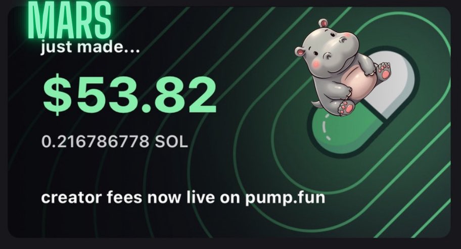 MarsPygmy_'s tweet image. 💰Rewards Update💰 

🦛 $Mars just made ~.21 SOL
🦛 Current donation pool: 2 SOL (~$496)
🦛 Total YTD donation: $9,100 USD 

🚀 Last donation: 9/15/25 - $2,100 to @TanganyikaPark 

🚀 Next donation: 9/22/25- 100% to @TanganyikaPark 

🦛 All transactions and receipts available:…