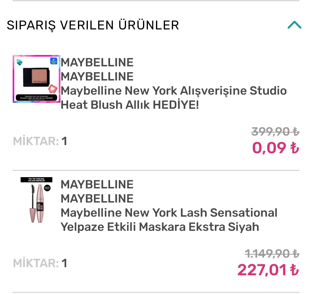 2 hafta önce Watsons indiriminden bu fiyata aldım yanında allık da hediyeydi