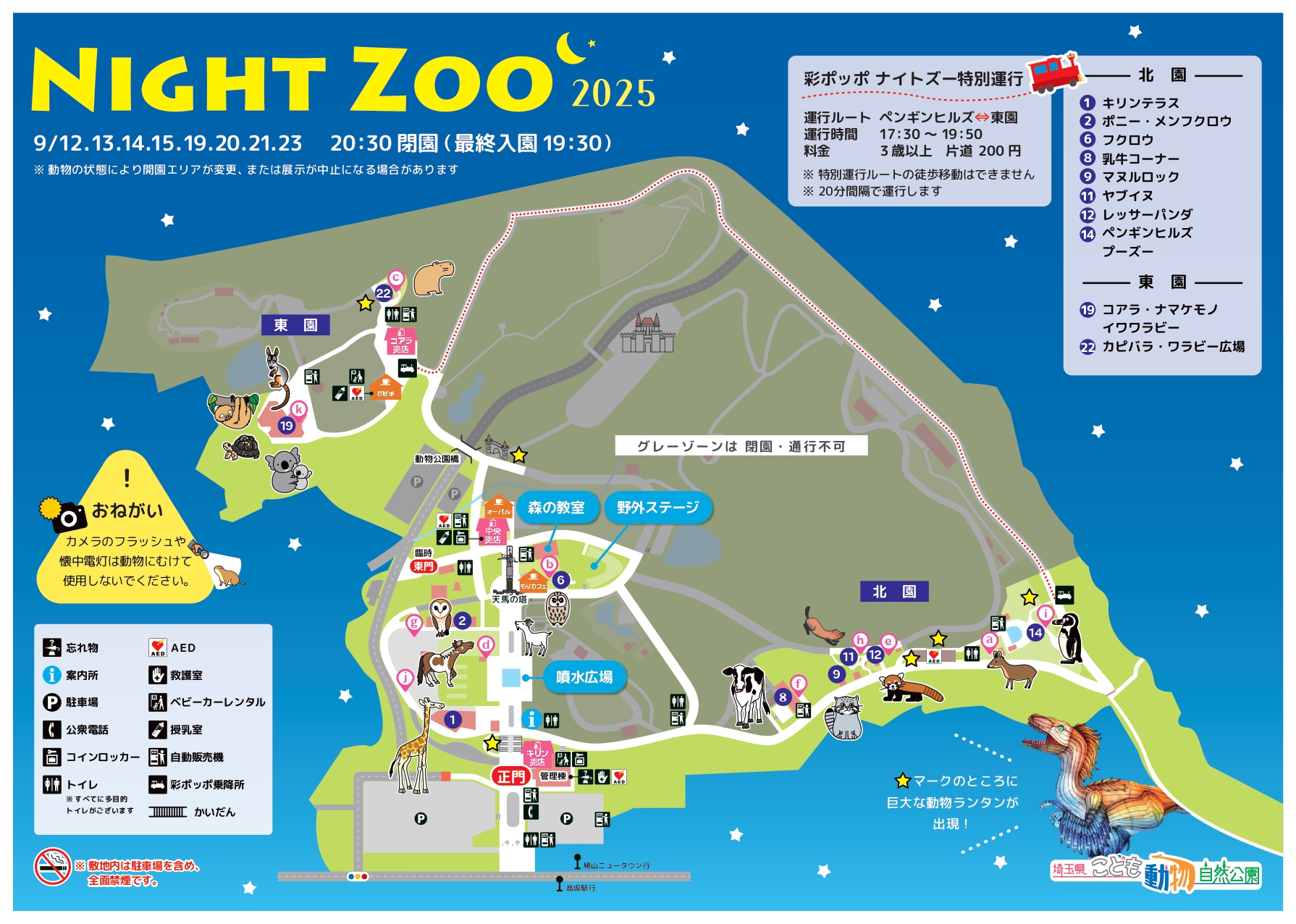 森の中の動物園 ナイトズー2025‼夜の動物園を楽しもう！ | 埼玉県こども動物自然
