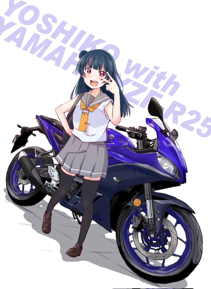 津島善子 「涼しい! ようやくおバイクの季節が キタ━━━━(゜∀゜)━━━━!!?」|まるよのイラスト