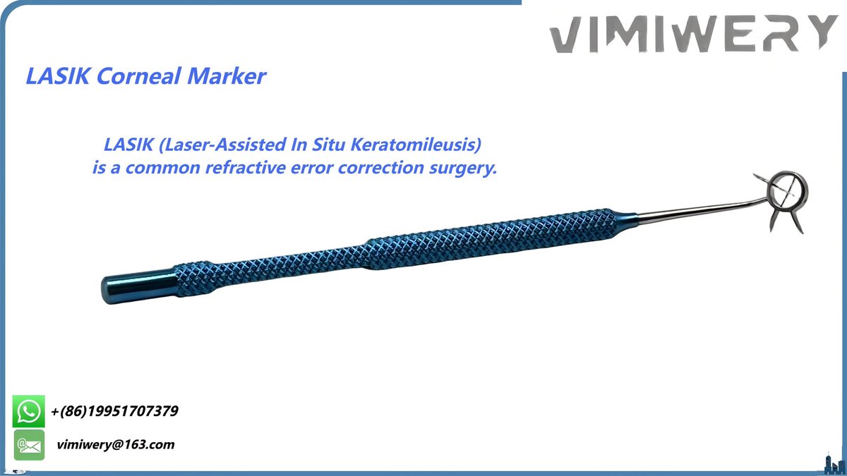vimimery's tweet image. LASIK Corneal Marker​
We supplies professional #ophthalmic #surgical #instruments. The LASIK Corneal Marker is a crucial precision instrument in this procedure 
You can reach out more details.
Email: vimiwery@163.com
ebay.com/usr/vimiwery

#eye #ophthalmology #speculum #LASIK