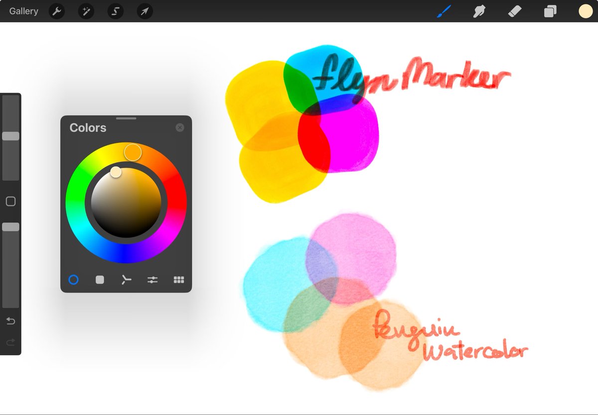 _kidkyan's tweet image. I really really really like new procreate 5.4 update holly molly 

MARKERS AND WATER COLOR ACTUALLY BEHAVE LIKE THE REAL THING