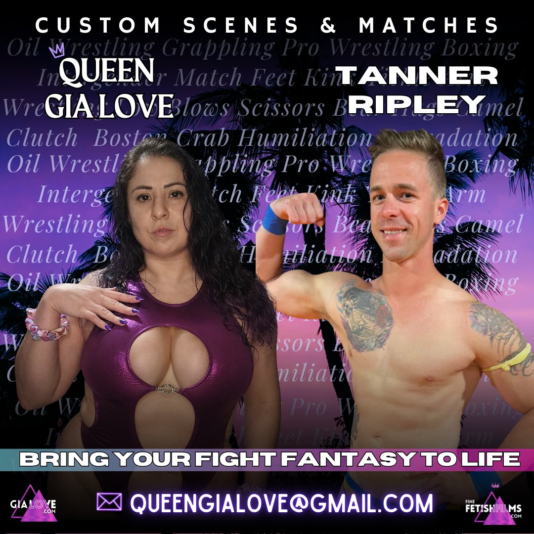 Queen Gia Love vs @TannerRipley Bring your fight fantasy to life 🥊💜

Limited slots available! Claim your custom video now and let’s create something unforgettable 👑😉💜

#QueenGiaLove #GiaLove #Tampa #International #Adult #Entertainer #Performer #Fighter #Grappler #Wrestler