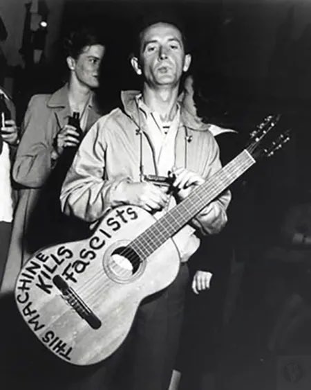 SSGTanker's tweet photo. They called it music, but Woody Guthrie called it resistance. His guitar killed fascists—what are you playing for? #ThisMachineKillsFascists #50501ks @ABCNetwork https://t.co/4inFLIzvdD