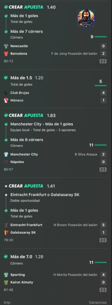 TICKET APUESTA GANADA CUOTA 5.60 ✅✅