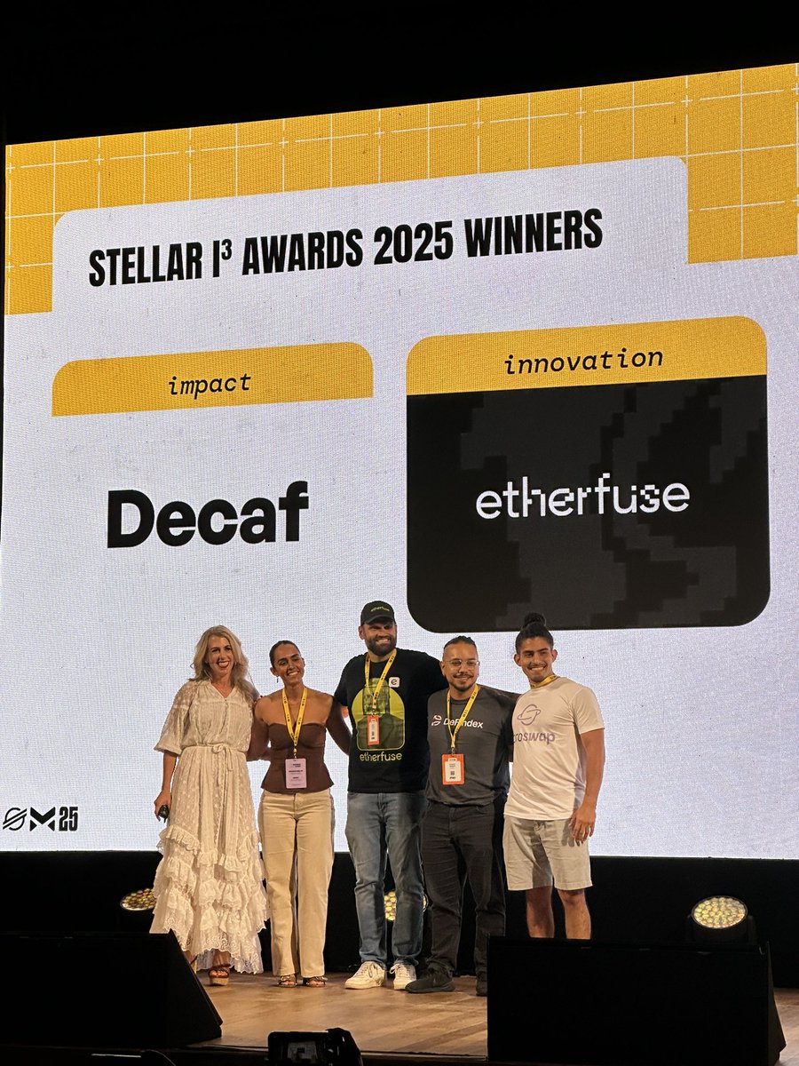 Decaf_so's tweet photo. Stellar I3 Awards winners on Impact! 

Huge thanks to @StellarOrg for supporting our mision 🚀

#Meridian2025 https://t.co/sNpspEOoAd