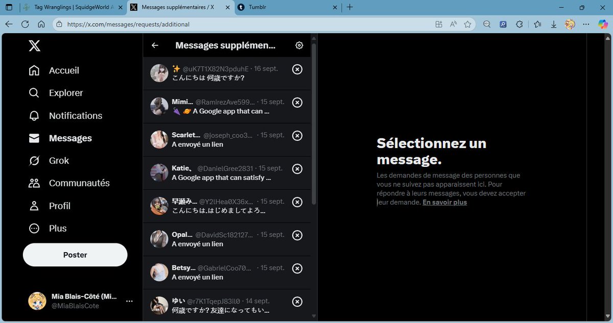 MiaBlaisCote's tweet image. Will they stop #spamming me? I&apos;m tired of #blocking them all.