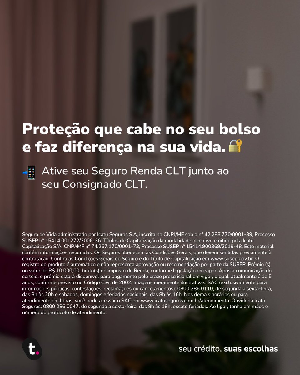 meutudoapp's tweet image. Foi demitido sem justa causa ou precisou se afastar do trabalho? 

O Seguro Renda CLT é a proteção que garante mais tranquilidade para você e sua família.

📲 Cadastre-se grátis no app e faça uma simulação: meutudo.link/LIcXE

#SeguroRendaCLT #ConsignadoCLT #meutudoapp
