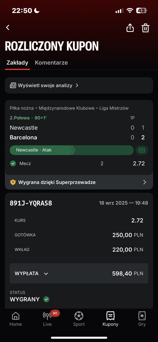 Irasinho's tweet photo. @Bar93Bur Takiego kursu grzech było nie zagrać https://t.co/Ssw2iiBV0R