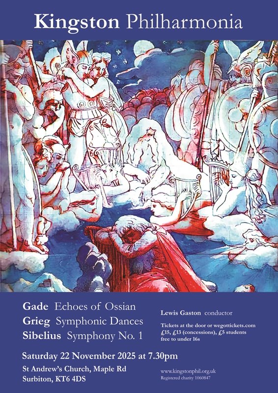 KPO_Orchestra's tweet photo. Our next concert🎶
Sat 22 Nov 2025, 7:30pm, @ St Andrew's Church, Maple Rd, Surbiton, KT6 4DS.
Tickets👉https://t.co/3wpwwMns9E
Programme:
-Gade- Echoes Of Ossian Overture
-Grieg- Symphonic Dances
-Sibelius- Symphony 1
Conductor: Lewis Gaston
Leader: Julia Wilson
See you there! https://t.co/99E1omcWI8