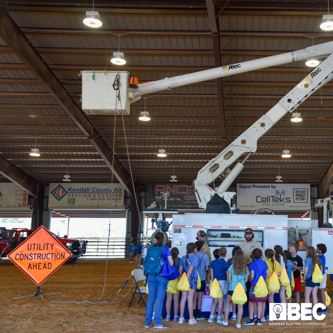 BanderaElectric's tweet photo. ⚡ On Sept. 17, BEC linemen Aaron &amp; Brett brought the power to Kendall County Farm Bureau Ag Day! They showed kids the tools of the trade, shared electrical safety tips, and inspired the next generation. 💡 We’re proud of them for representing BEC! https://t.co/eotIpzQqHm