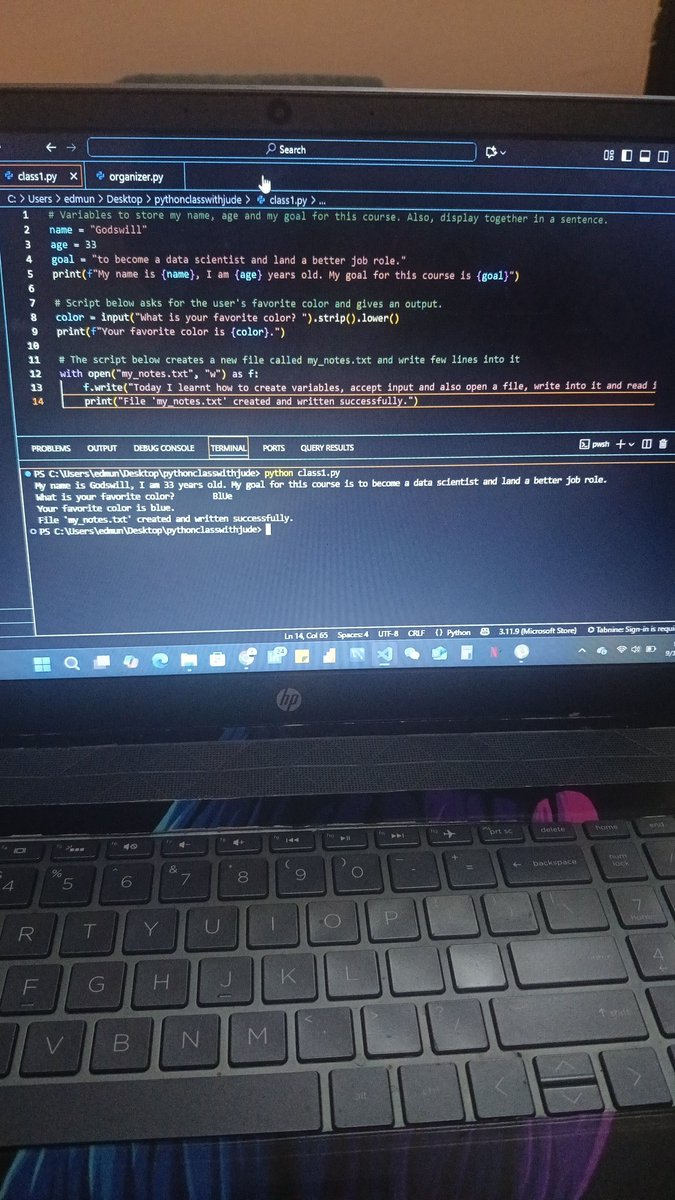 wiz_da_willy's tweet image. Thank you @szn_bolu for inspiring me to take up python classes again. I really look forward to more lectures, scripts and assignments. 
#learnwithjude #DataScientist #pythonprogramming #DataAnalyst