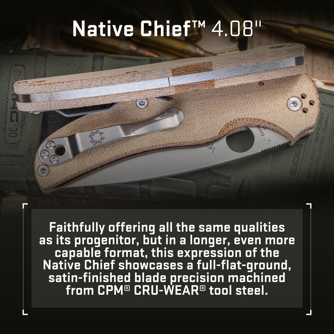 SportsandGadget's tweet image. Spyderco Native Chief Brown Canvas Micarta CPM CRU-WEAR 4.08&quot; Plane Edge Folding Pocket Knife (C244MPCW)

To buy: sports-and-gadgets.com/collections/ne…

#Spyderco #NativeChief #CruCarta #EDC #FoldingKnife #sportsandgadgets #smartoutdoors #wearable4u