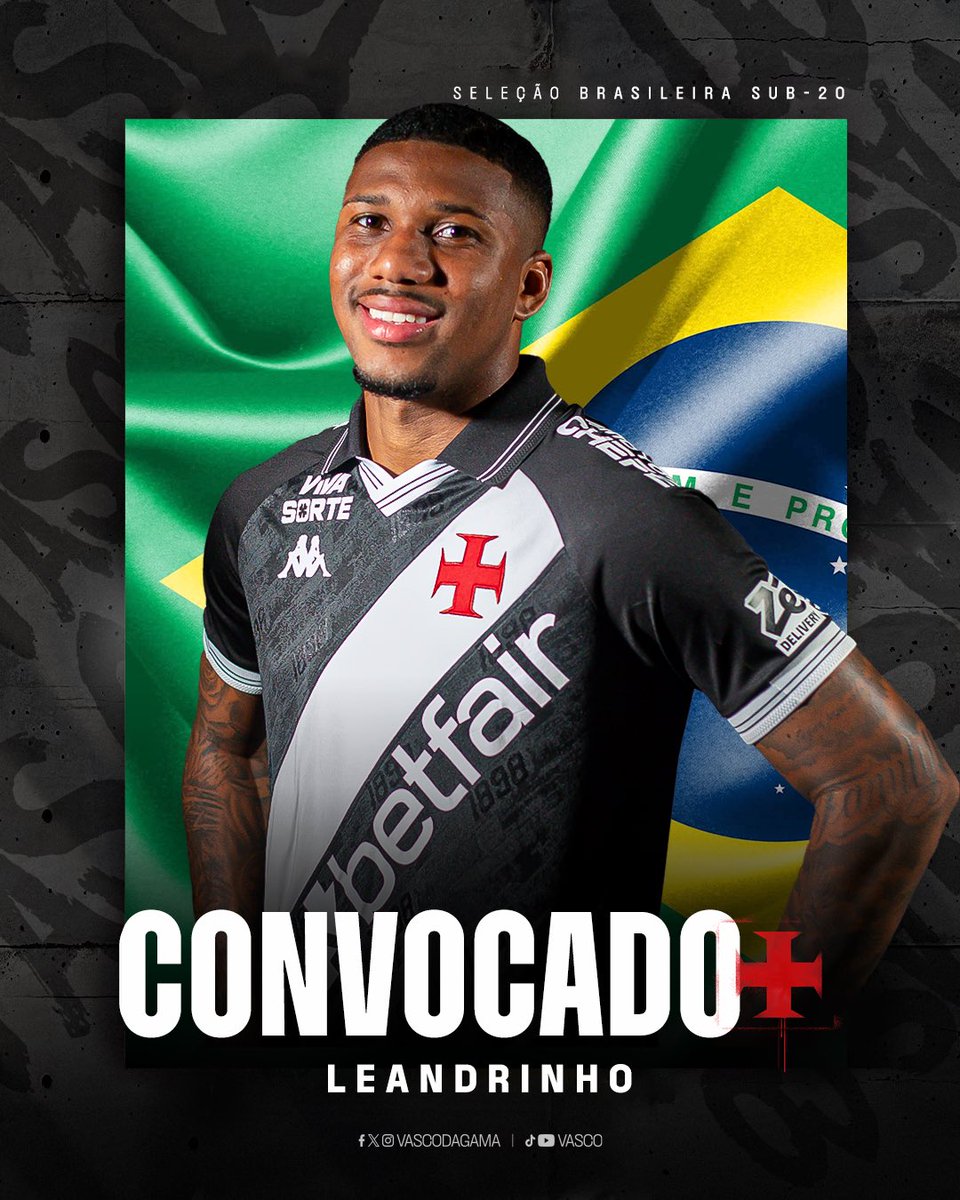 VascodaGama's tweet image. LEANDRINHO NA COPA DO MUNDO SUB-20! 💚💛💙

O Cria da #BaseForte foi convocado para defender a Seleção Brasileira Sub-20 na Copa do Mundo da categoria que será disputada no Chile, entre os dias 27 de setembro e 19 de outubro.

O Brasil está no Grupo C da competição, junto ao