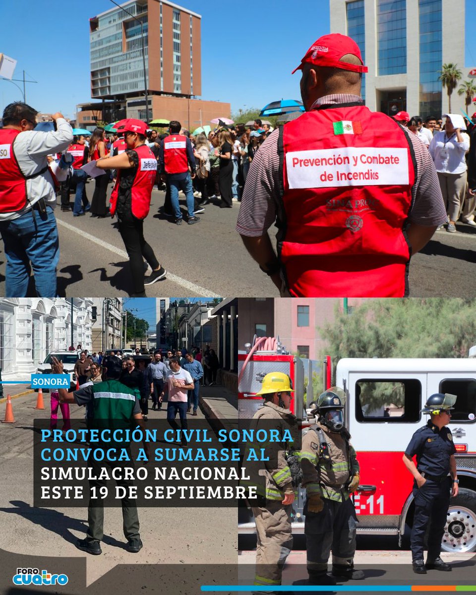 El Gobierno de #Sonora, por medio de la Coordinación Estatal de Protección Civil (CEPC), anunció que se alcanzó un récord de inmuebles registrados para un simulacro, con un total de 2,545 inscripciones...

👉👉 forocuatro.com/noticias/sonor…

#SimulacroNacional #ProtecciónCivil #Sismo