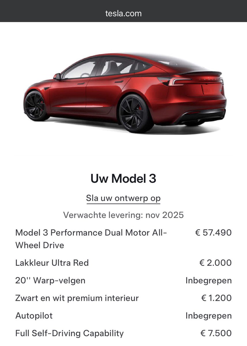 Current delivery time for a M3P in Belgium is November. It seems that lead time got increased a bit compared to a few days ago 🤔