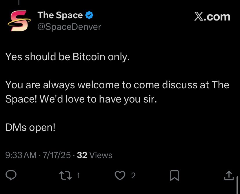 blockbain's tweet photo. So ColoradoPERA (Public Employees’ Retirement Association) just retweeted a @SpaceDenver tweet. We are so back. https://t.co/Ck0YOOiubX