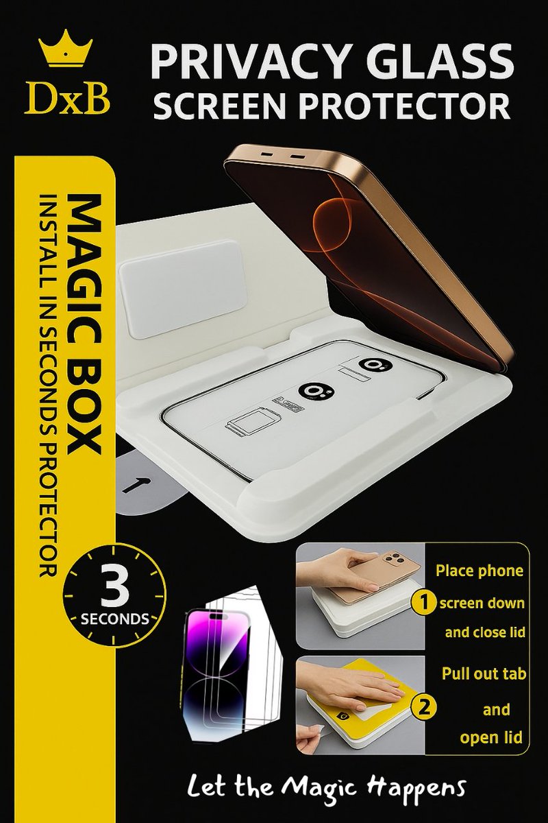 TechShopEuro's tweet image. 🚀 MAGIC BOX Privacy Glass
📱 Premium tempered glass – applied in just 3 seconds!
✨ Bubble-free | Stress-free | Magic install
🌍 Europe &amp;amp; Asia | Wholesale &amp;amp; Retail
👉 Bulk orders? DM us for pricing.

#TechShop #MagicBox #ScreenProtector #PhoneAccessories