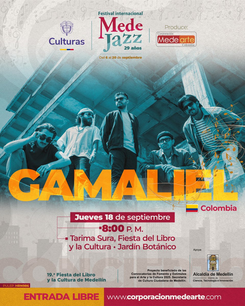 🪕🎸 Seguimos con la fiesta músical en el #MedeJazz2025, hoy tendremos dos grandes agrupaciones locales que nos harán vibrar con sus tonalidades 🪕🎸 

<a href="/mincultura/">MinCultura Colombia</a> <a href="/AlcaldiadeMed/">Alcaldía de Medellín</a> <a href="/FiestaLibro/">Fiesta del Libro</a> <a href="/jbotanicomed/">Jardín Botánico de Medellín</a> <a href="/salsaconestilo/">SalsaConEstilo.com</a>