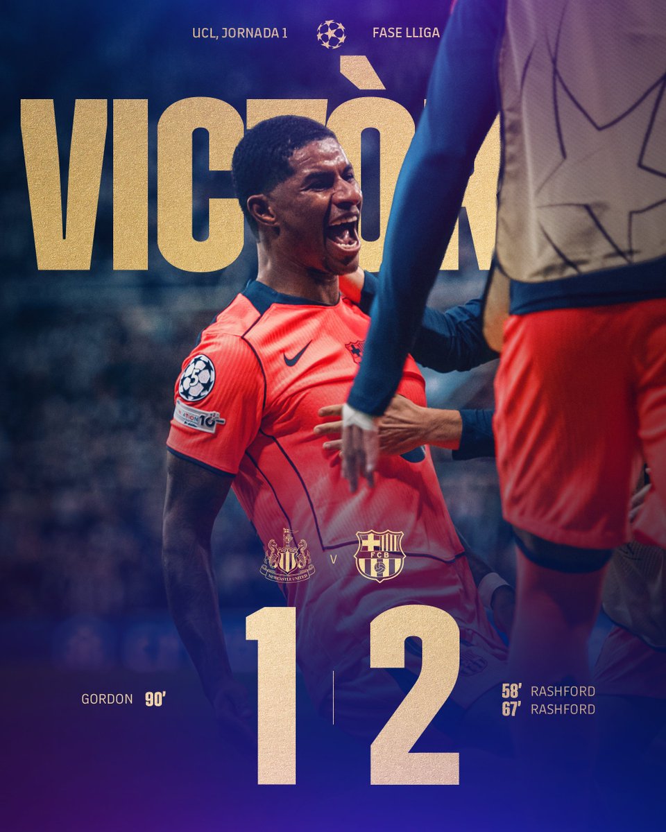 idloscules's tweet photo. FT: NEWCASTLE 1 - 2 BARCELONA

⚽️⚽️ RASHFORD 58' 67'

GAK ADA PEMAIN YANG DI HIGHLIGHT BERIKAN APRESIASI KEPADA SEMUA PEMAIN KARENA SEMUA BERMAIN SOLID VAMOOOOSSS EQUIPOOO 3+ POINTSSS 🔥🔥🔥 https://t.co/aTivYbG7ss