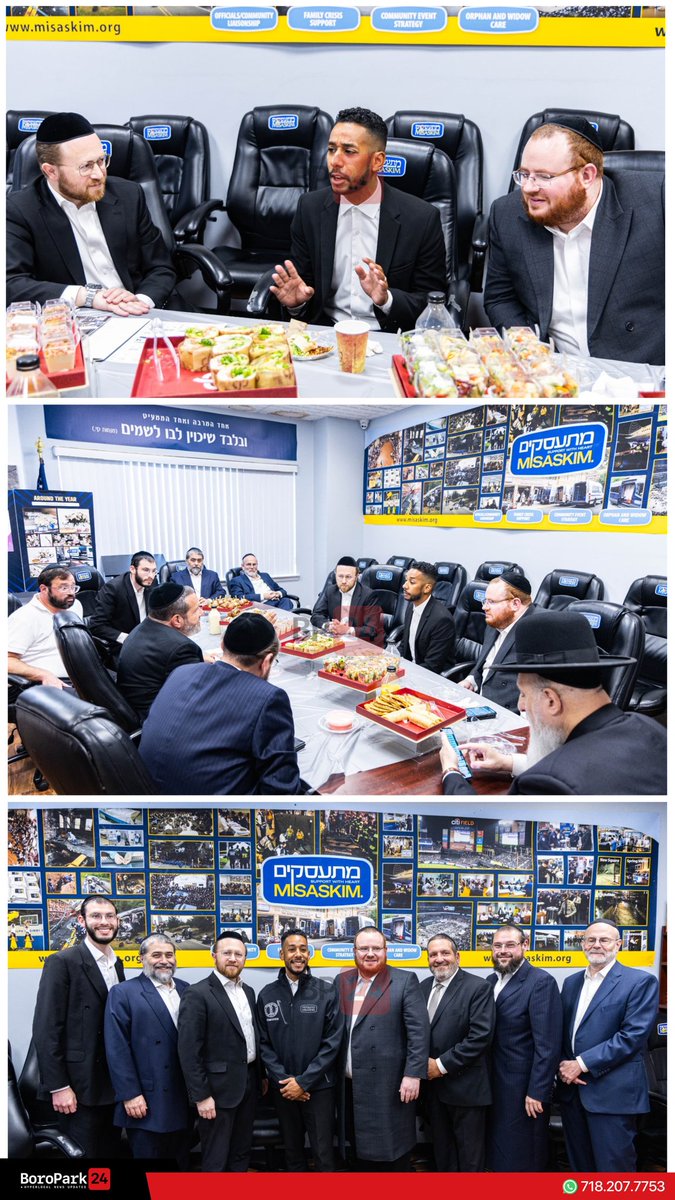 Brooklyn Borough President Antonio Reynoso visited the Misaskim headquarters, where he met with the organization’s leaders and volunteers, expressing his gratitude for their work.