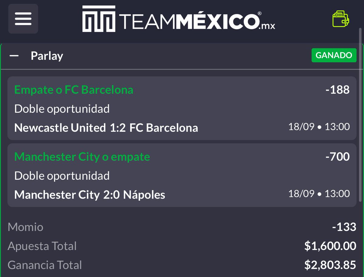 hugowx_'s tweet photo. 1.000❤️🔄🗯️ y subo el paso 2 del reto $1,600 a $10,000 hoy mismo🪜🍿

Paso 1️⃣ Parlay Champions ✅
El sig paso llevará NFL ahí saben que siempre nos va bien 😮‍💨🏈

Activen Notificaciones para que no se lo vayan a perder 🔔 https://t.co/PilUpLnq7D