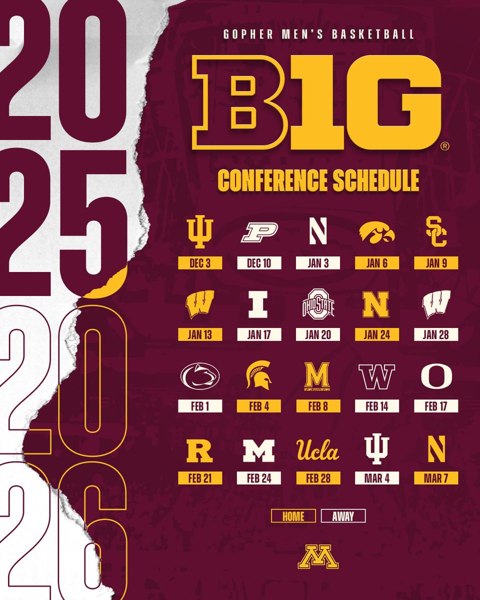 GopherMBB's tweet image. Pencil it in #Gophers, the B1G schedule is set! ✏️

z.umn.edu/apy9
