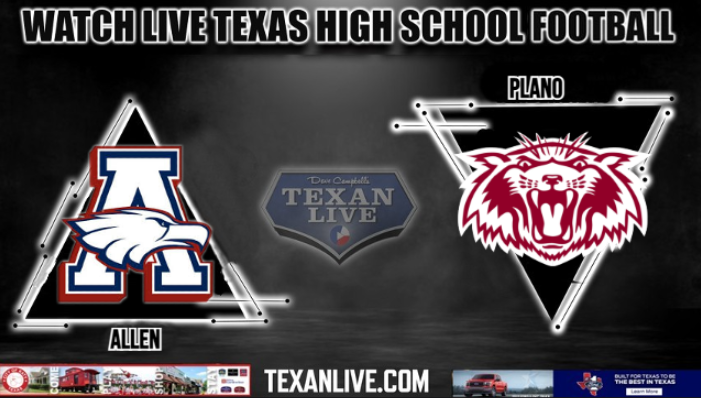 Dave Campbell’s Texan Live--Texanlive.com (@texan_live_org) on Twitter photo 🚨 Game of the Week 🚨
Allen vs Plano
📺 bit.ly/4mnlu7c
📅 Friday, September 19
⏰ @ 7p.
<a href="/PlanoFootball/">Plano Football</a> <a href="/alleneaglesfb/">Allen Eagles Football ⭐️⭐️⭐️⭐️⭐️</a> <a href="/Plano_Schools/">Plano ISD</a> <a href="/PlanoSeniorPTSA/">Plano Senior PTSA</a> <a href="/Brae_Alex1/">Braelyn Alexander</a> <a href="/ChanceCulley1/">Chance Culley</a> <a href="/Joe_Camacho21/">Joseph Camacho</a> <a href="/chrisfish7/">Chris Fisher</a> <a href="/47zaya/">Zack Smith</a> <a href="/RecruitAllen/">Allen Eagles Recruiting</a> <a href="/LarryWMcrae/">Coach Larry McRae</a> <a href="/RecruitAllen/">Allen Eagles Recruiting</a> <a href="/Allen_ISD/">Allen ISD</a> 🚨 Game of the Week 🚨
Allen vs Plano
📺 bit.ly/4mnlu7c
📅 Friday, September 19
⏰ @ 7p.
<a href="/PlanoFootball/">Plano Football</a> <a href="/alleneaglesfb/">Allen Eagles Football ⭐️⭐️⭐️⭐️⭐️</a> <a href="/Plano_Schools/">Plano ISD</a> <a href="/PlanoSeniorPTSA/">Plano Senior PTSA</a> <a href="/Brae_Alex1/">Braelyn Alexander</a> <a href="/ChanceCulley1/">Chance Culley</a> <a href="/Joe_Camacho21/">Joseph Camacho</a> <a href="/chrisfish7/">Chris Fisher</a> <a href="/47zaya/">Zack Smith</a> <a href="/RecruitAllen/">Allen Eagles Recruiting</a> <a href="/LarryWMcrae/">Coach Larry McRae</a> <a href="/RecruitAllen/">Allen Eagles Recruiting</a> <a href="/Allen_ISD/">Allen ISD</a>