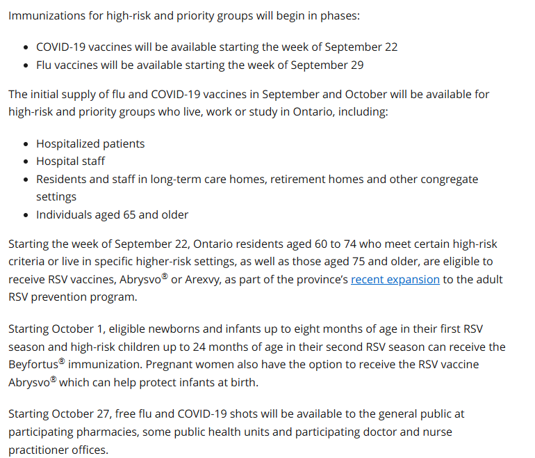 SharkawyMD's tweet image. Ontario's plan for fall 2025 rollout of #COVID_19 , RSV, Flu vaccines: 👇
bit.ly/3IvJVRU
Thank you @ONThealth for ensuring that these vaccines will be accessible to all Ontario residents...and FREE (as they should be!) #BeGreatVaccinate