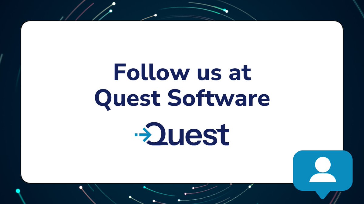 ApexSQL's tweet image. We're part of @Quest, and we're sharpening our focus on what matters most: trusted data, secure identities, and modern platforms. All to power AI success.
Follow us on LinkedIn, X, Facebook, YouTube or visit quest.com.